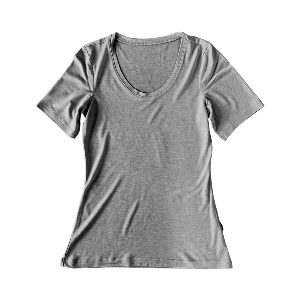 Women's T-shirt emerald, merino wool &amp; silk (organic/GOTS)
