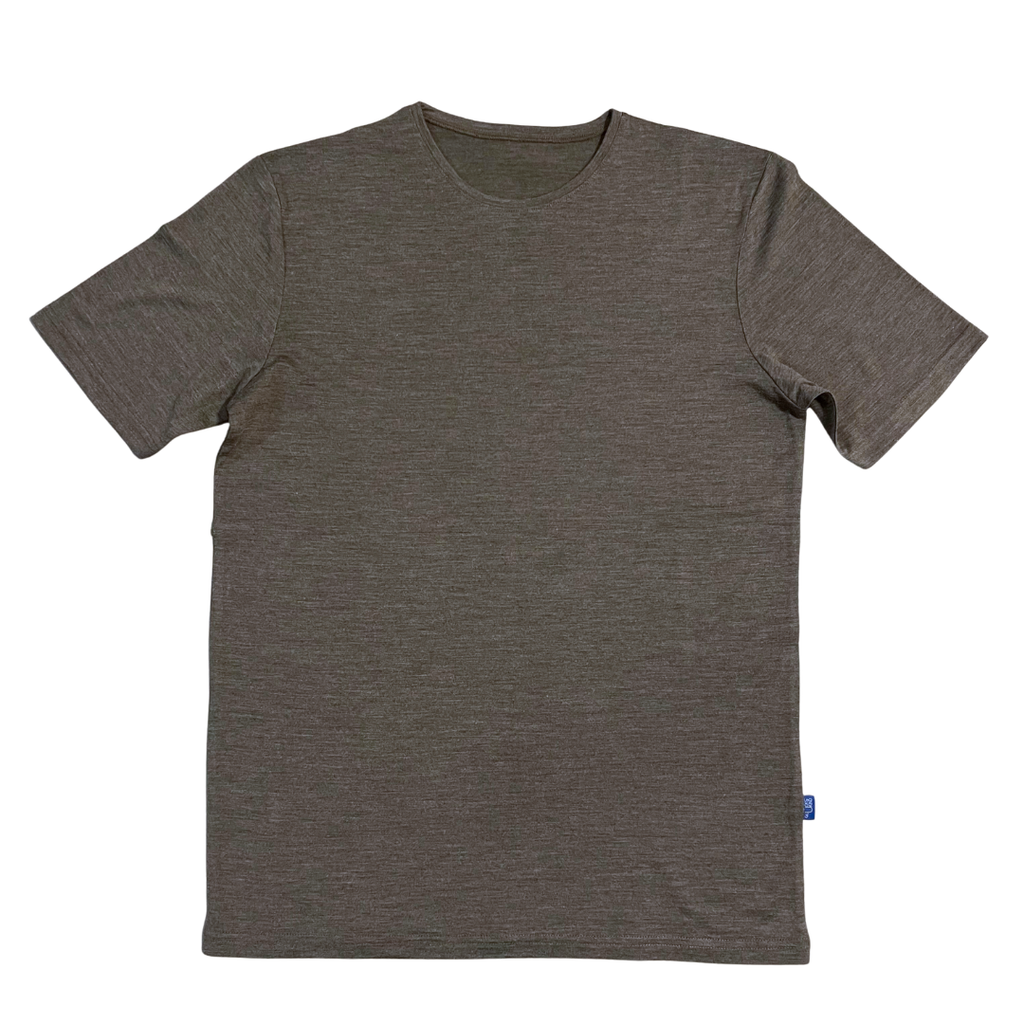 T-Shirt Herren muskat braun Merinowolle & Seide