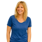 Damen T-Shirt royal blau, Merinowolle & Seide (bio/GOTS)