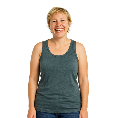 Damen Tank Top schiefer Merinowolle & Tencel (bio/Bluesign)