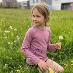 Shirt rosé mit Reh, Merinowolle & Seide (bio/GOTS)