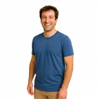 T-shirt men's royal blue, merino wool &amp; silk