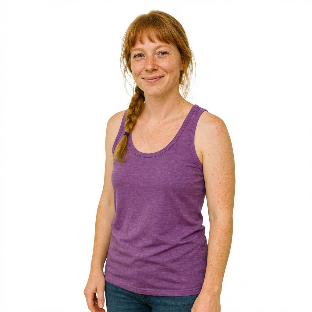 Damen Tank Top brombeere neu, Merinowolle & Tencel