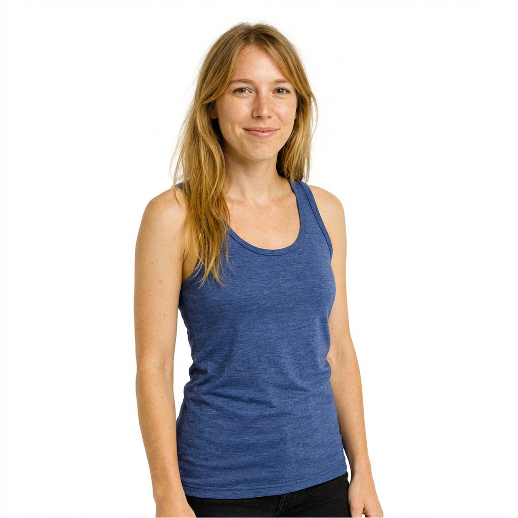 Damen Tank Top royal blau NEU, Merinowolle & Seide (bio/GOTS)
