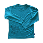 Shirt raspberry dragonfly, merino wool &amp; silk (organic/GOTS)