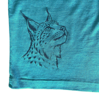 T-Shirt smaragd mit Luchs, Merinowolle & Seide (bio/GOTS)