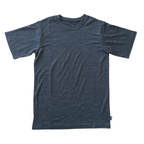 T-Shirt Kinder anthrazit, Merinowolle & Seide (bio/GOTS)