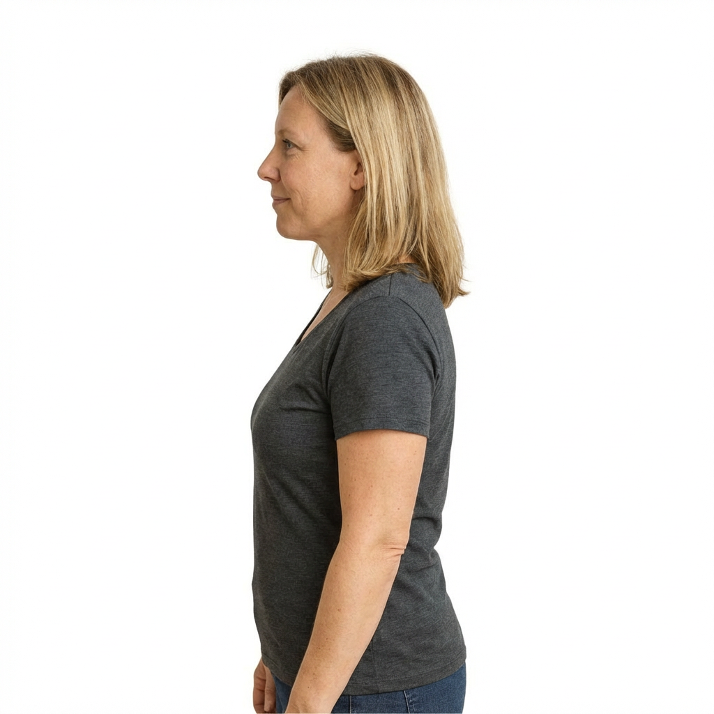 Women's T-shirt anthracite, merino wool &amp; Tencel (organic/Bluesign)