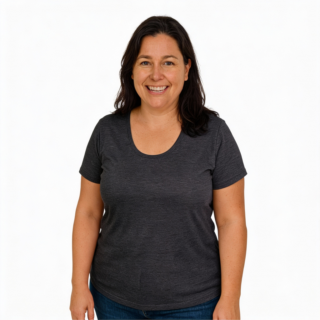 Damen T-Shirt anthrazit, Merinowolle & Seide (bio/GOTS)