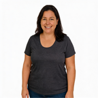 Damen T-Shirt anthrazit, Merinowolle & Seide (bio/GOTS)