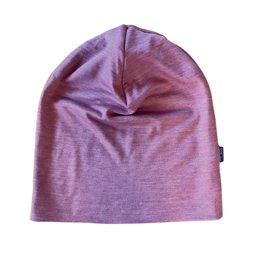 Haube Damen rose, Merinowolle & Seide (bio/GOTS) - Glückskind - Haube - L (bis KU 58cm)