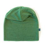 Haube Damen/Herren waldgrün, Merinowolle & Seide (bio/GOTS) - Glückskind - Haube - L (bis KU 58cm)